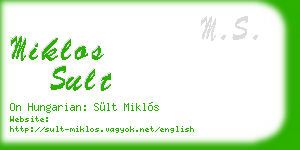 miklos sult business card